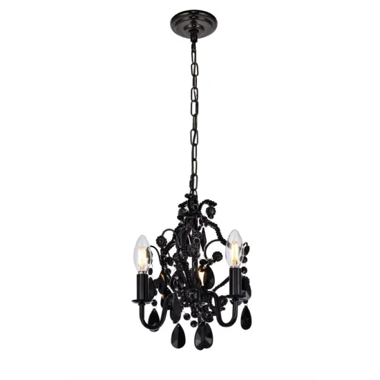 Karter Collection Pendant D9.5 H12.2 Lt:3 polished Black Finish {3}