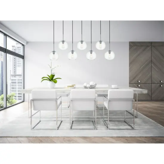 Baxter 7 Lights Chrome Pendant With Clear Glass {2}