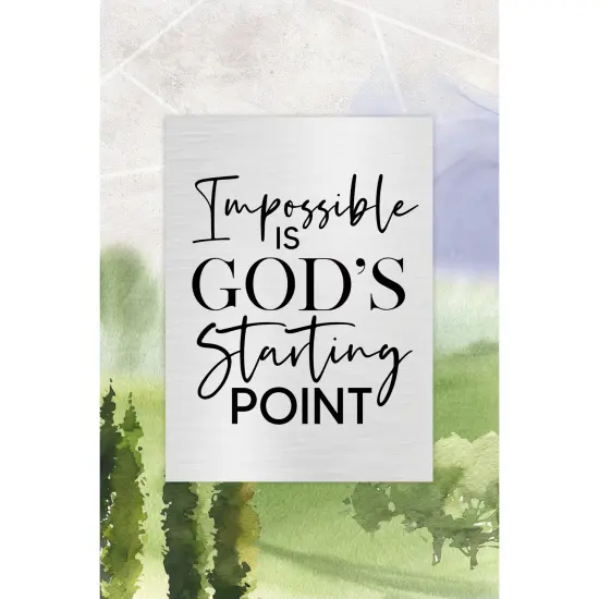 Dexsa Impossible Is God's Wood Plaque with Easel and Wall Hanger 6"x9" {1}