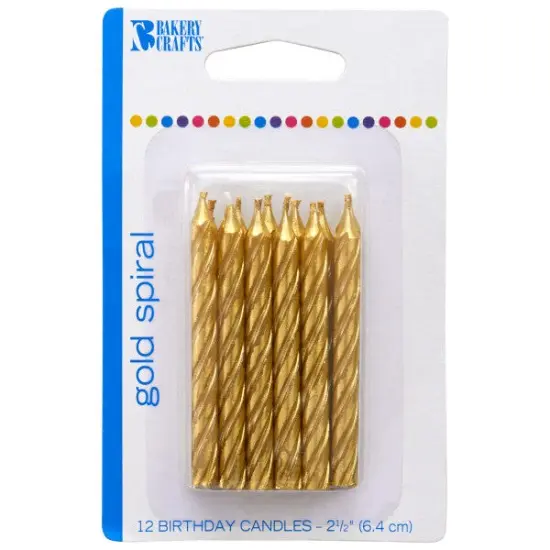 Gold Spiral Birthday Candles, 12pc {1}