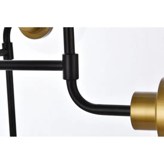 Hanson 8 lights pendant in black with brass with clear shade {6}