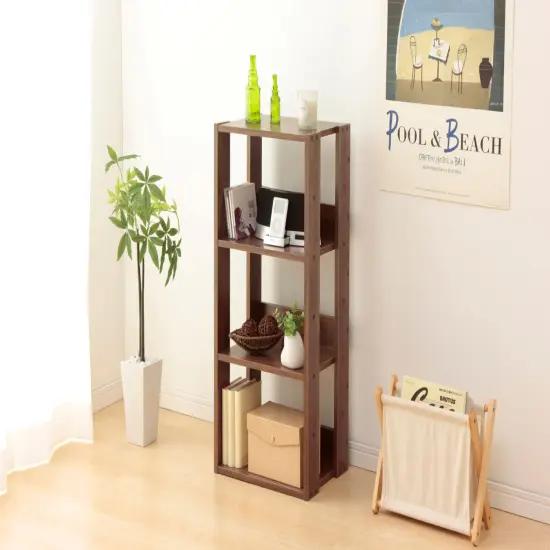 IRIS USA 3 Shelf Open wood toned Shelving Rack Unit, Brown/Light Brown {2}
