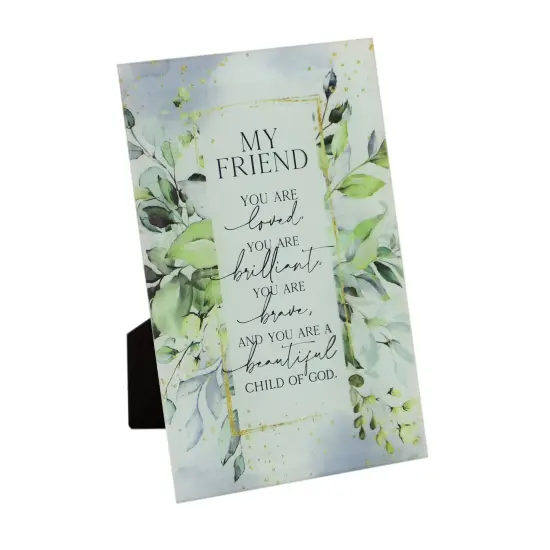 Dexsa My Friend Glass Plaque with Easel - 6"x9" {1}