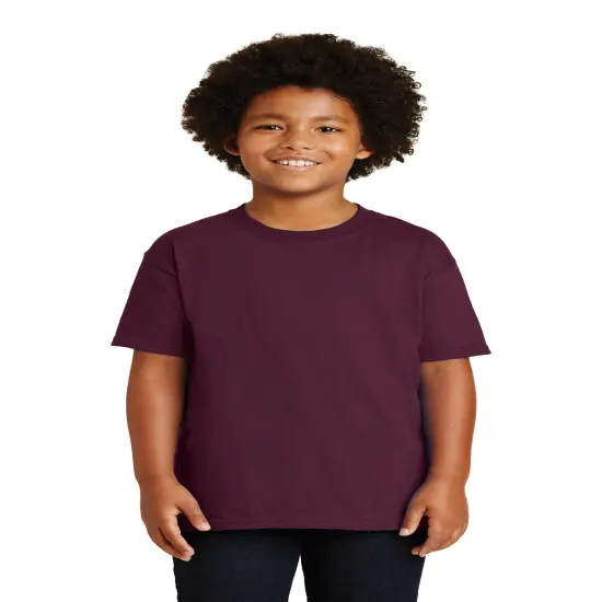 Gildan&reg; Classic Fit Crewneck short sleeve Youth Tee Maroon {1}