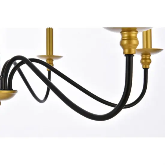 Rohan 30 inch chandelier in matte black and brass {5}