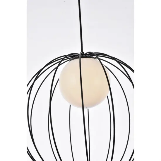 Wetzel 1 light black pendant {5}