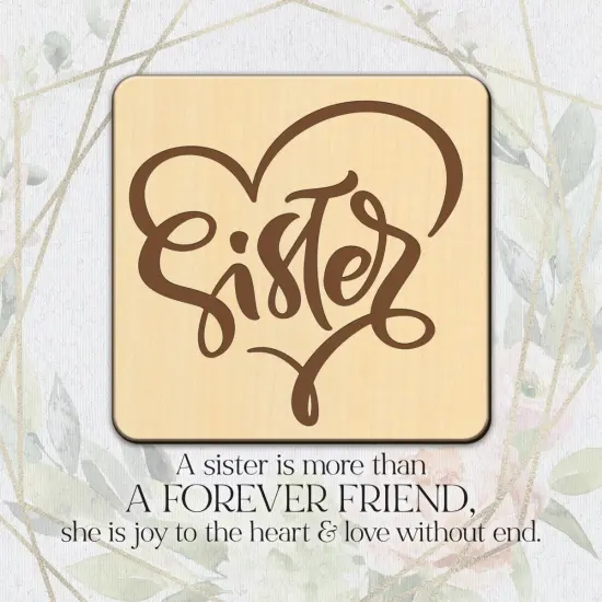 Dexsa Sister Meadow Wood Plaque 6 inches x 6 inches {3}