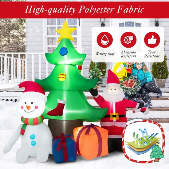 7.2 Feet Inflatable Lighted Christmas Decoration Tree with Santa Claus {2}