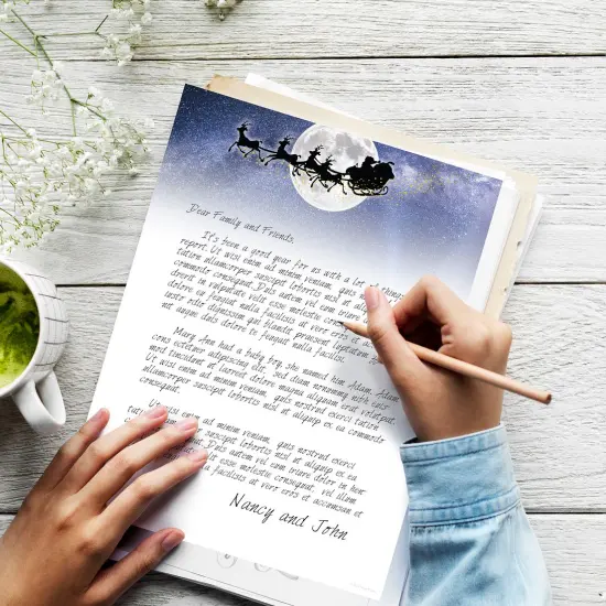 Great Papers! Moonlight Santa Holiday Letterhead, Invitations and Announcements, Printer Friendly, 8.5"x11", 50 Pack {4}