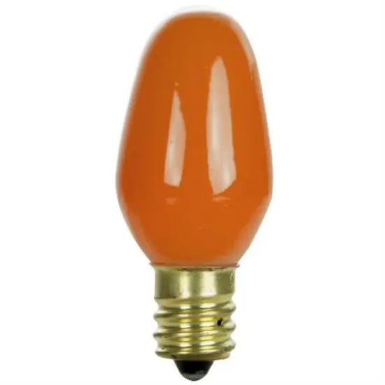 25Pk - SUNLITE 7w C7 120v Candelabra Base Orange lamps {1}