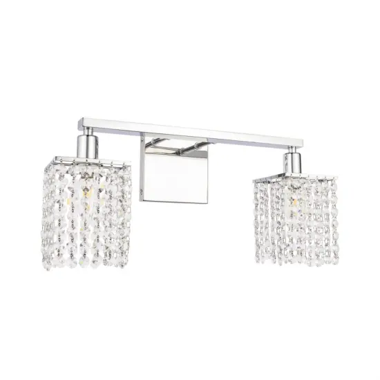 Phineas 2 light Chrome and Clear Crystals wall sconce {5}