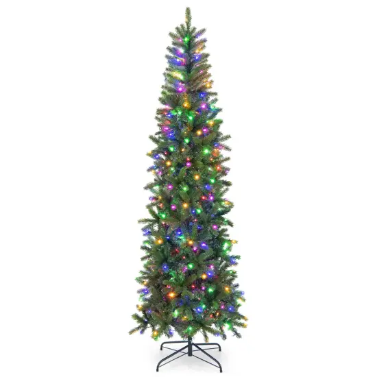 7.5 Feet Pre-lit Full Artificial Christmas Tree with Warm White and Multi-color LED Lights {6}