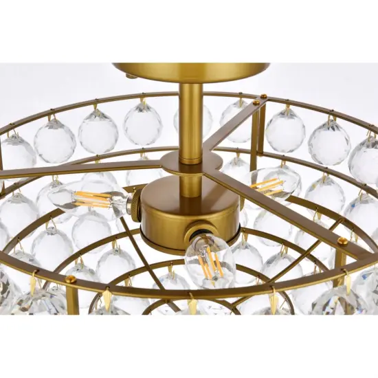 Savannah 16 inch flush mount in brass {6}