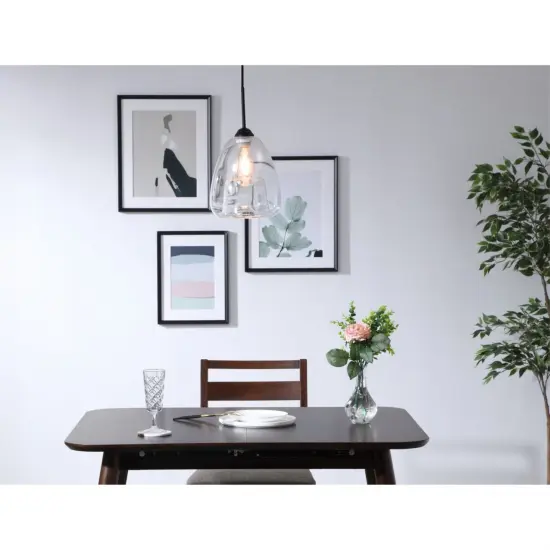 Kason 1 light Black and Clear glass pendant {2}