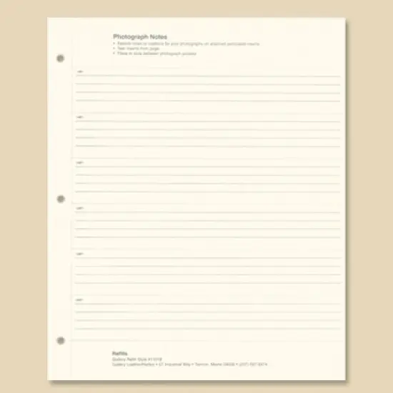 Gallery Leather Photo Album 4x6-3 Ring Binder Photo Album, 60 Pages for 120 Photos, Fillable, Can Fit 8x10 and 5x7 Photos, Handcrafted - 11.75 x 10.5 " Notes item #14697 {1}