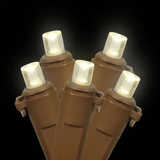 150 Warm White Wide Angle Net LED Lights 2Ft. x8Ft. Brown Wire Christmas set {2}