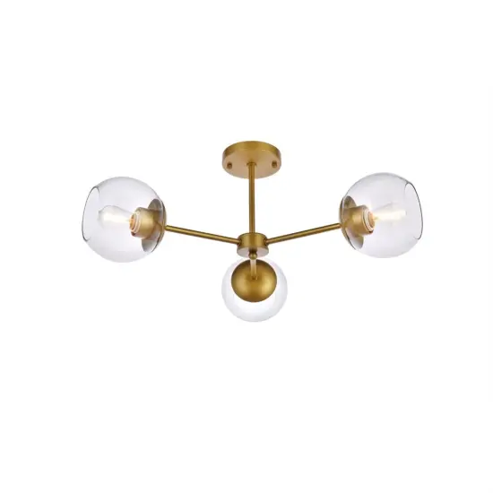 Briggs 26 inch flush mount in brass with clear shade {3}