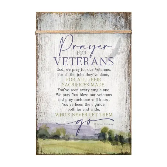 Dexsa Prayer For Veterans Wood Plaque with Easel and Wall Hanger 6"x9" {1}