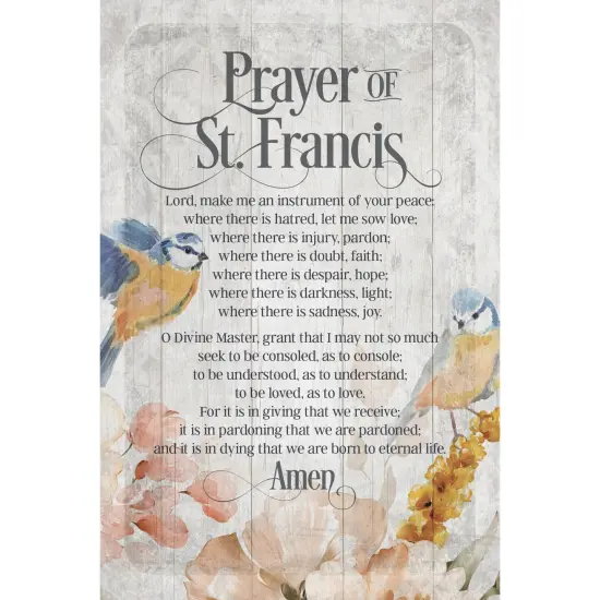 Dexsa Prayer Of St Francis Symbols of Faith Inspirational Wood Plaque 6 inches x 9 inches {1}