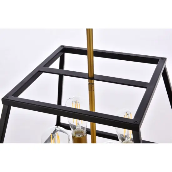 Declan 16 inch pendant in black and brass {6}