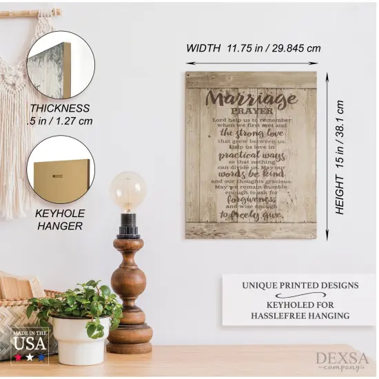 Dexsa Marriage Prayer Timberland Wood Plaque 11.75" x 15" {5}