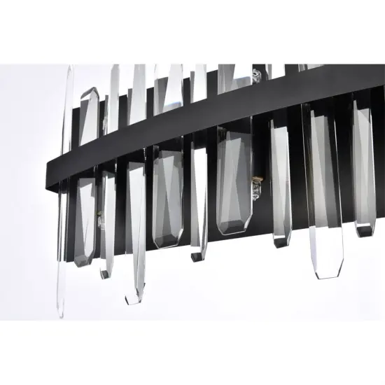 Serena 36 inch crystal bath sconce in black {6}