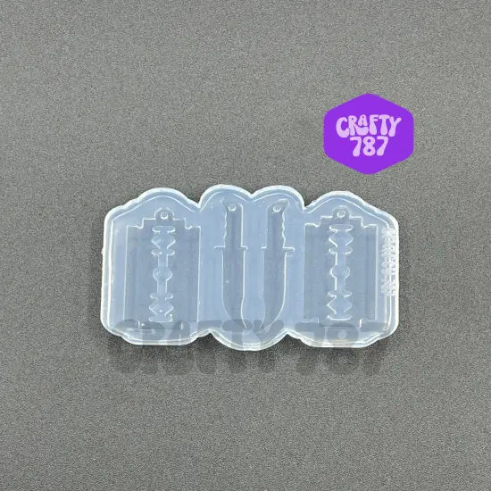 Spooky Knife Resin Silicone Mold, Resin Jewelry Mold (B15) {1}
