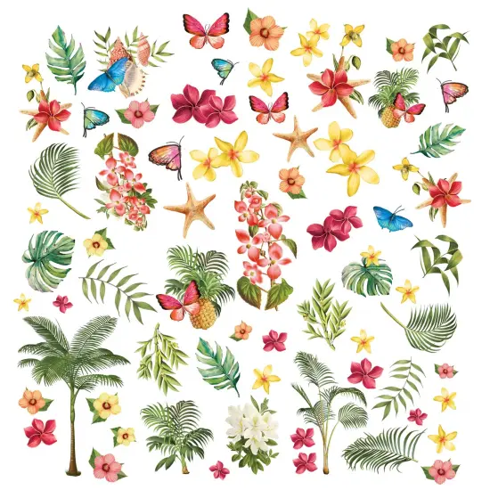 49 And Market Vintage Artistry Sunburst Laser Cut Outs-Tropical Foliage {2}