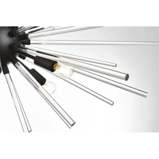 Sienna 42 inch crystal rod pendant in black {4}