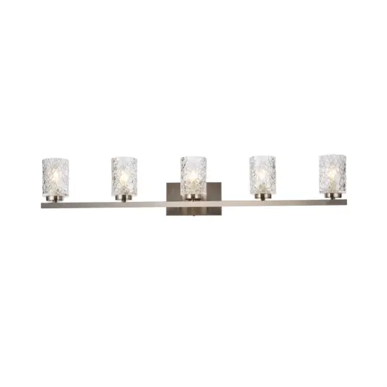Cassie 5 lights bath sconce in satin nickel with clear shade {1}