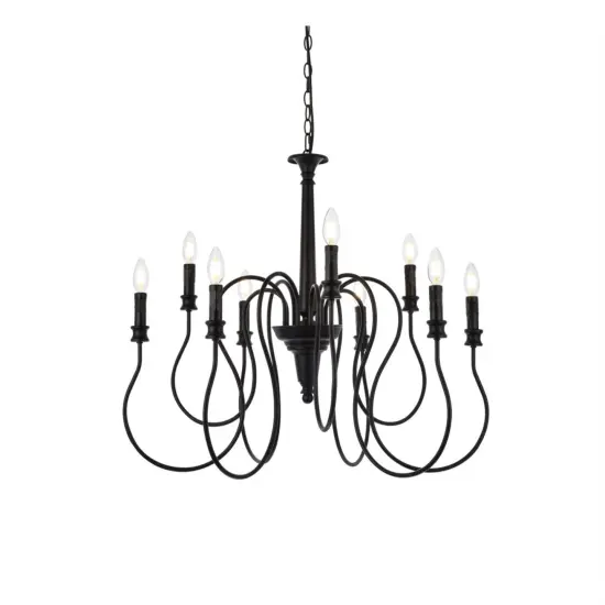 Flynx 9 lights pendant in black {3}