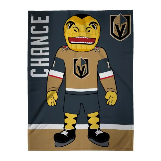 Sleep Squad Vegas Golden Knights Chance Mascot 60&rdquo; x 80&rdquo; Raschel Plush Hockey Blanket {3}