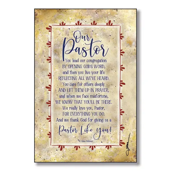 Dexsa Our Pastor Wood Plaque with Easel and Hanger 6 inches x 9 inches {1}