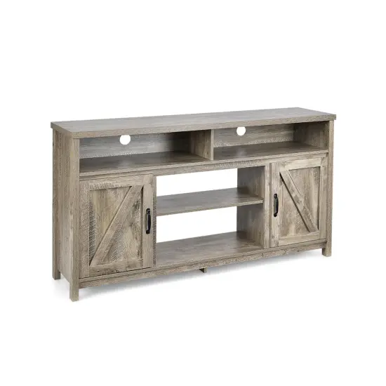 59 Inch TV Stand Media Center Console Cabinet with Barn Door for TV's 65 Inch {4}