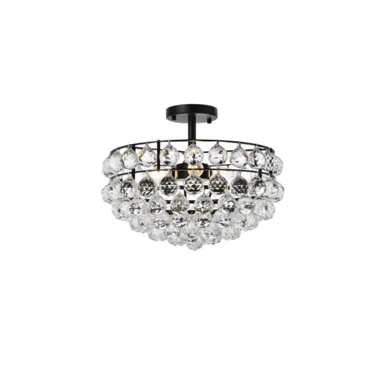 Savannah 16 inch flush mount in black {1}