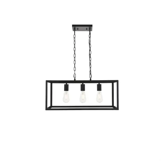 Resolute 3 light black Pendant {1}