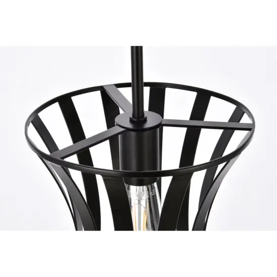 Lily 1 light pendant in black {5}
