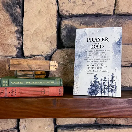 Dexsa Prayer For My Dad Wood Plaque with Easel and Hanger 6 inches x 9 inches {3}