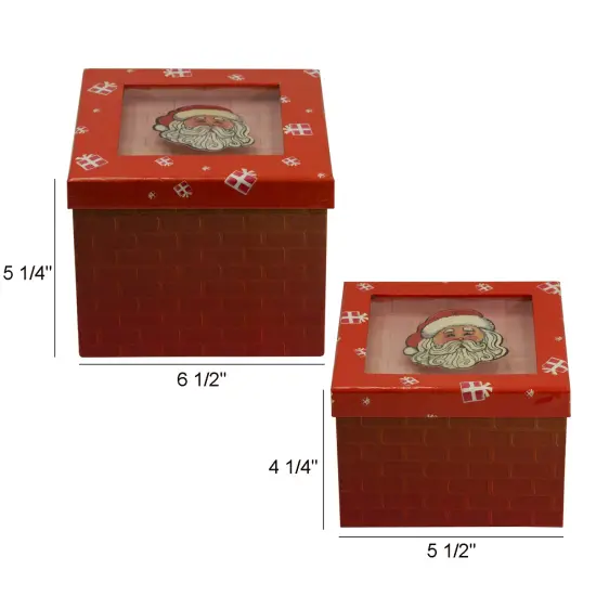 Value Pack of 6 Gift Box Sets with Decorative Santa Applique/Patch {4}