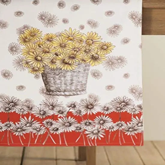 100% Cotton 14.50Inch x 108Inch Decorative Table Runner Table Runners for Gifts, Dining, Holidays, Buffet, Bagatelle (Double Layer) - Thanksgiving/Christmas {6}