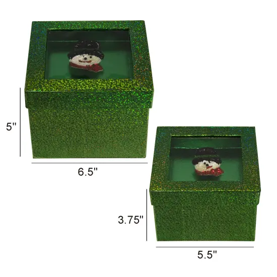 Value Pack of 3 Hologram Gift Box Set w/ Decorative Snowman Sequin Applique {4}