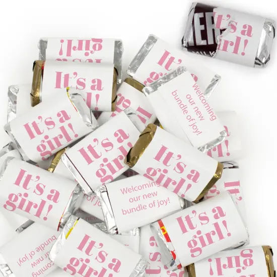 It's a Girl Baby Shower Candy Party Favors Hershey's Miniatures Chocolate {1}