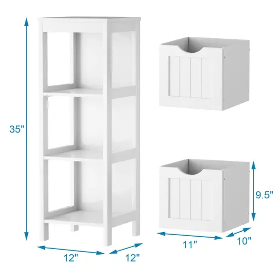 Floor Multifunction Bathroom Storage Organizer Rack with 2 Drawers {5}