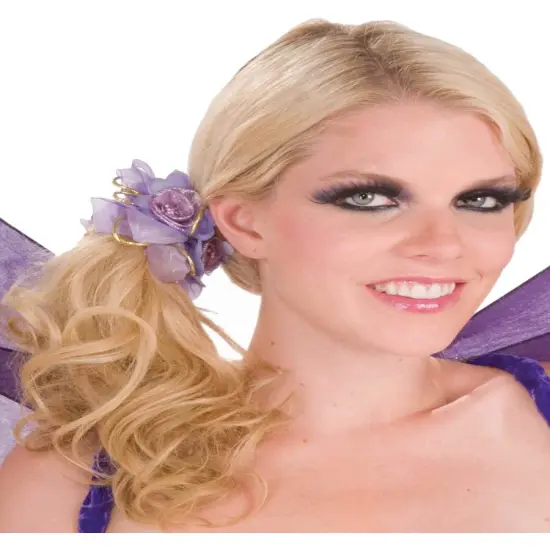Purple Flower Pixie Fairy Costume Accessory Bracelet Anklet Hair Scrunchy {1}