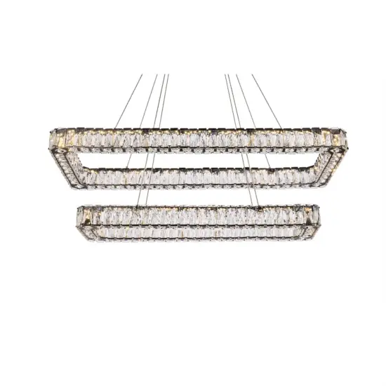 Monroe 42 inch LED double rectangle pendant in black {3}