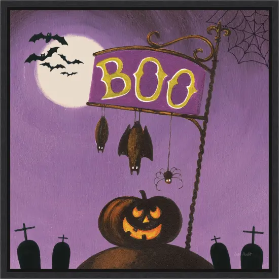Happy Haunting IV by Lisa Audit Framed Canvas Wall Art {1}
