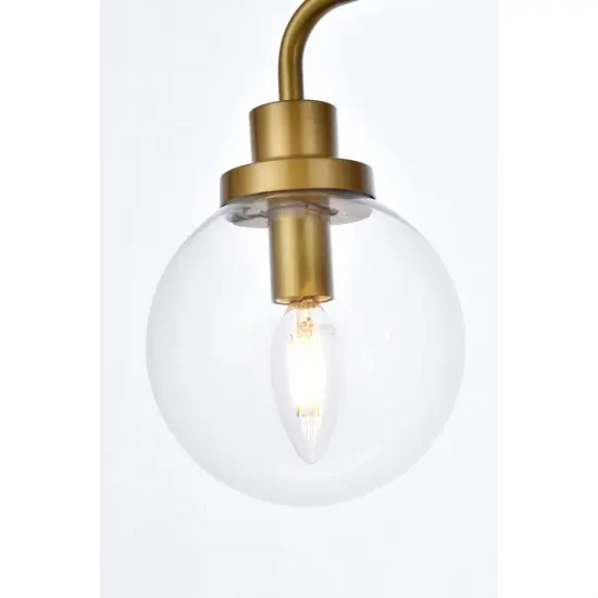 Hanson 4 lights bath sconce in brass with clear shade {4}
