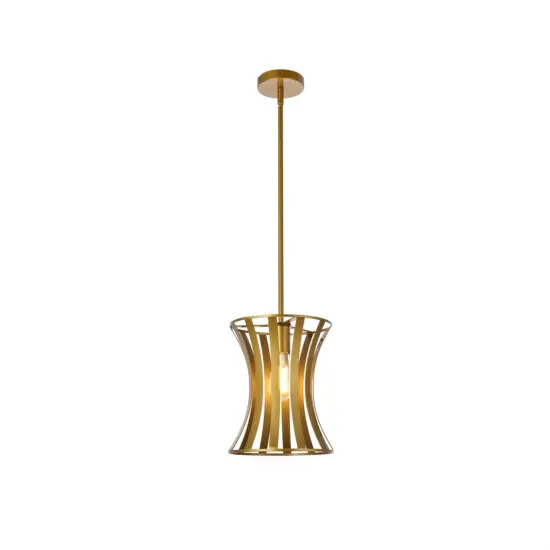 Lily 1 light pendant in brass {1}