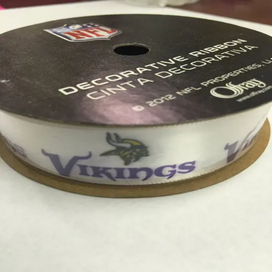 Vikings Printed Ribbon 7/8-Inch Width, 9 Foot Spool {1}