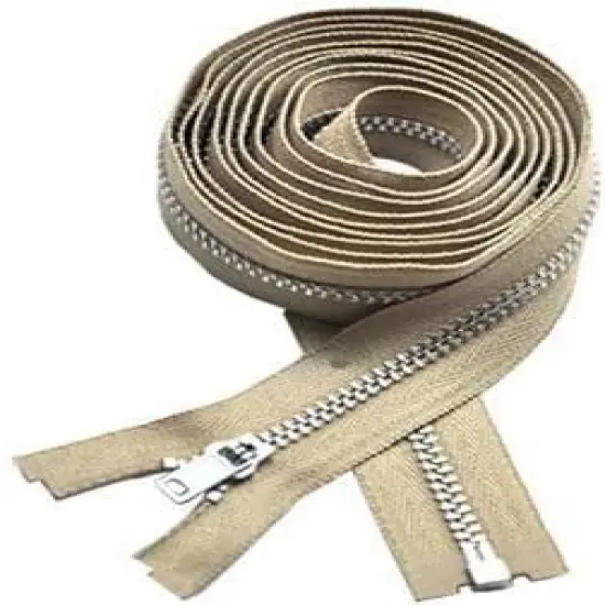 #3 YKK Lightweight Beige Separating Coat Lining Zipper - Color: Beige #573 - Choose Your Length - Made in The United States (1 Zipper Per Pack) (90" Inches) {1}